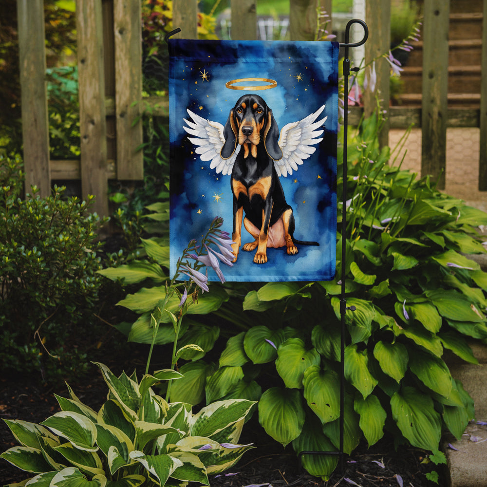 Black and Tan Coonhound My Angel Garden Flag – Memorial or Christmas Dog Angel Decor