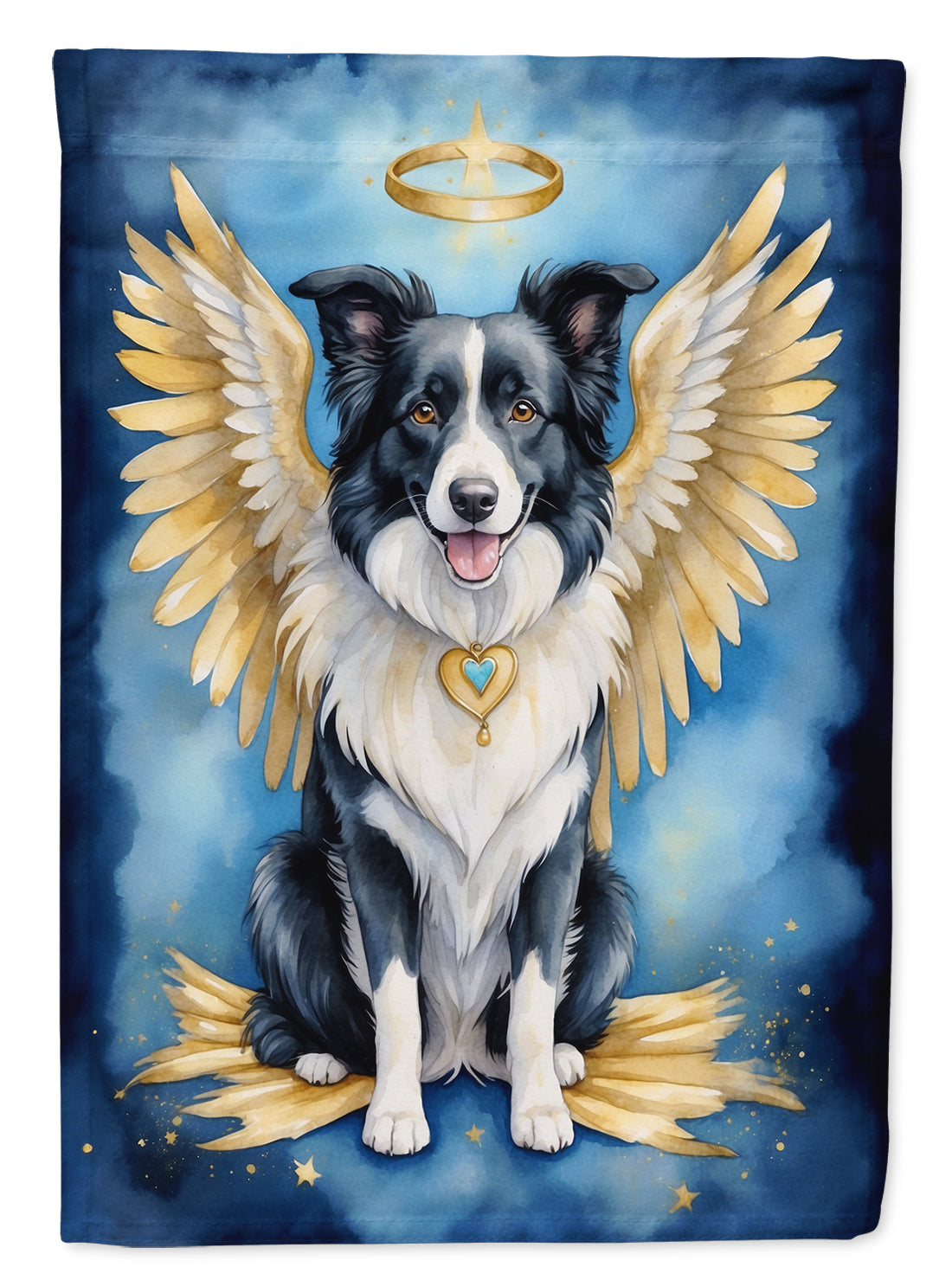 Border Collie My Angel Garden Flag – Memorial or Christmas Dog Angel Decor
