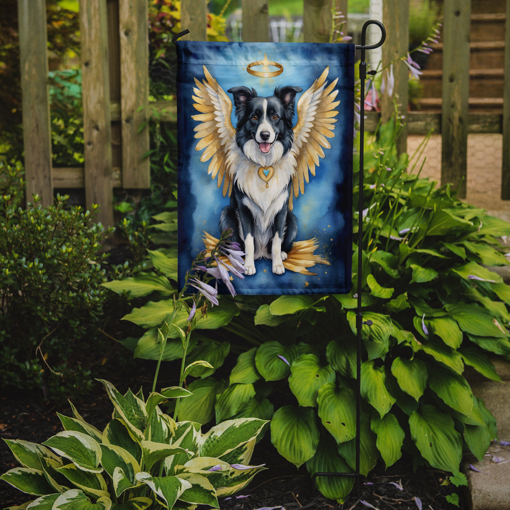 Border Collie My Angel Garden Flag – Memorial or Christmas Dog Angel Decor