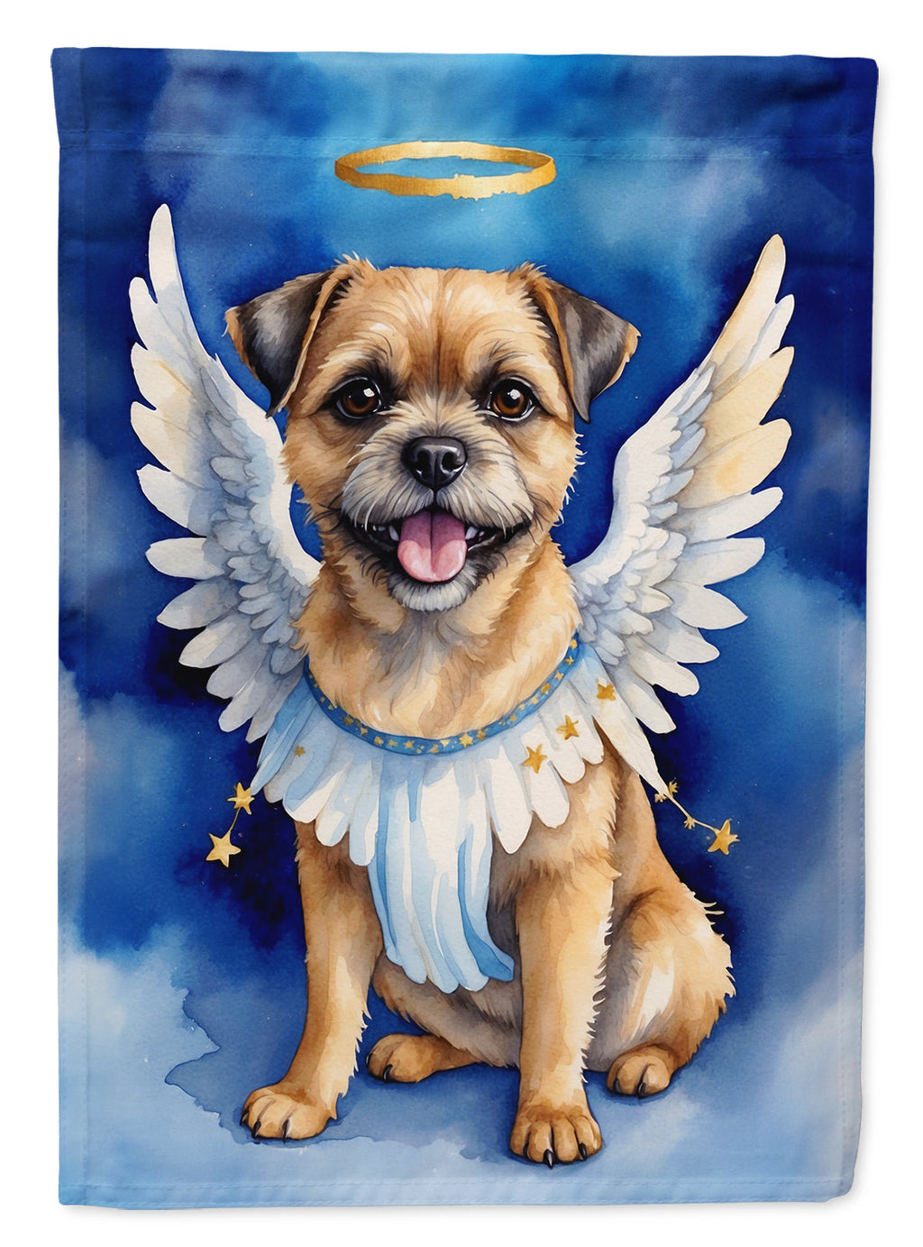 Border Terrier My Angel Garden Flag – Memorial or Christmas Dog Angel Decor