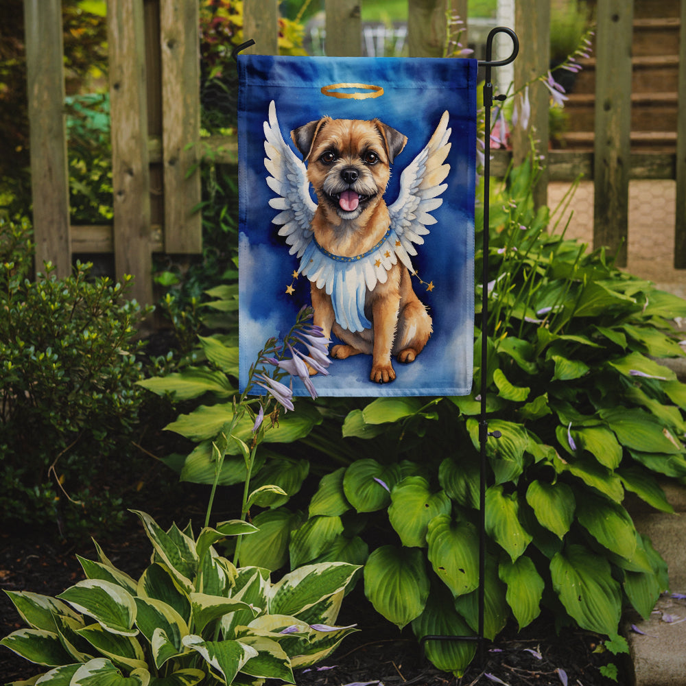 Border Terrier My Angel Garden Flag – Memorial or Christmas Dog Angel Decor