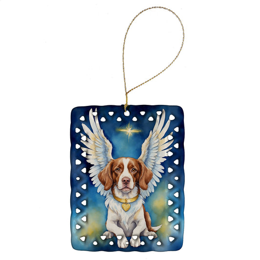 Brittany Spaniel My Angel Porcelain Ornament