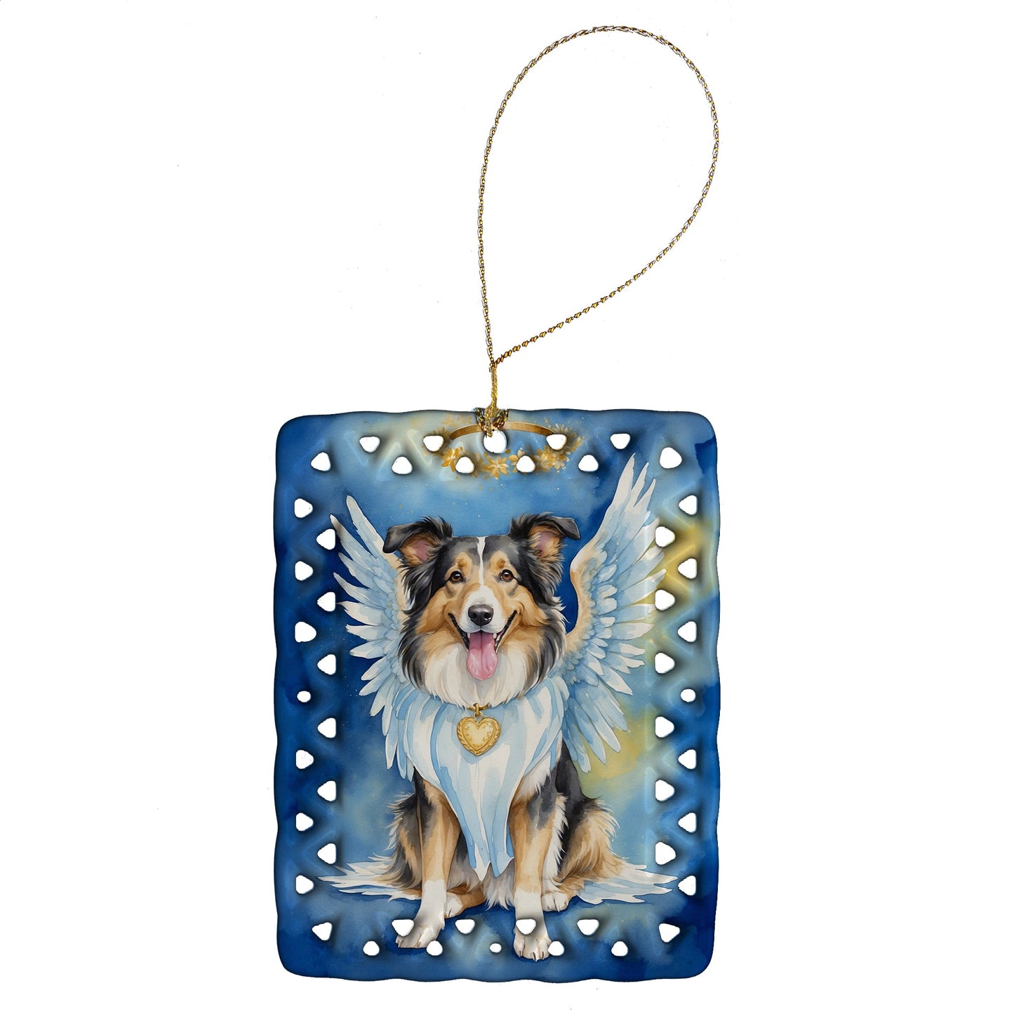 Collie My Angel Porcelain Ornament