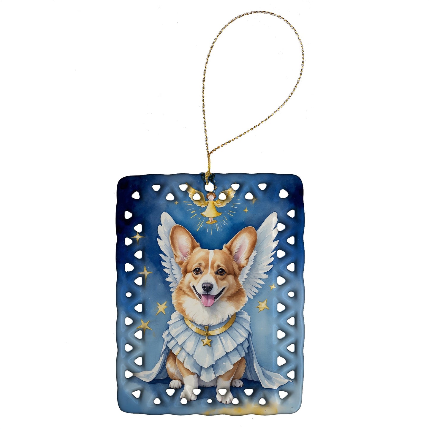 Corgi My Angel Porcelain Ornament