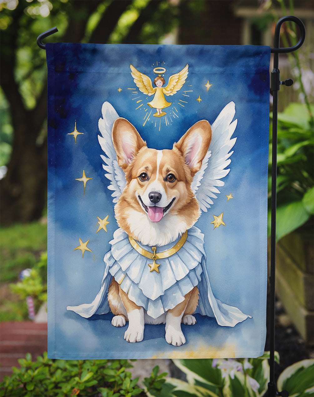 Corgi My Angel Garden Flag – Memorial or Christmas Dog Angel Decor