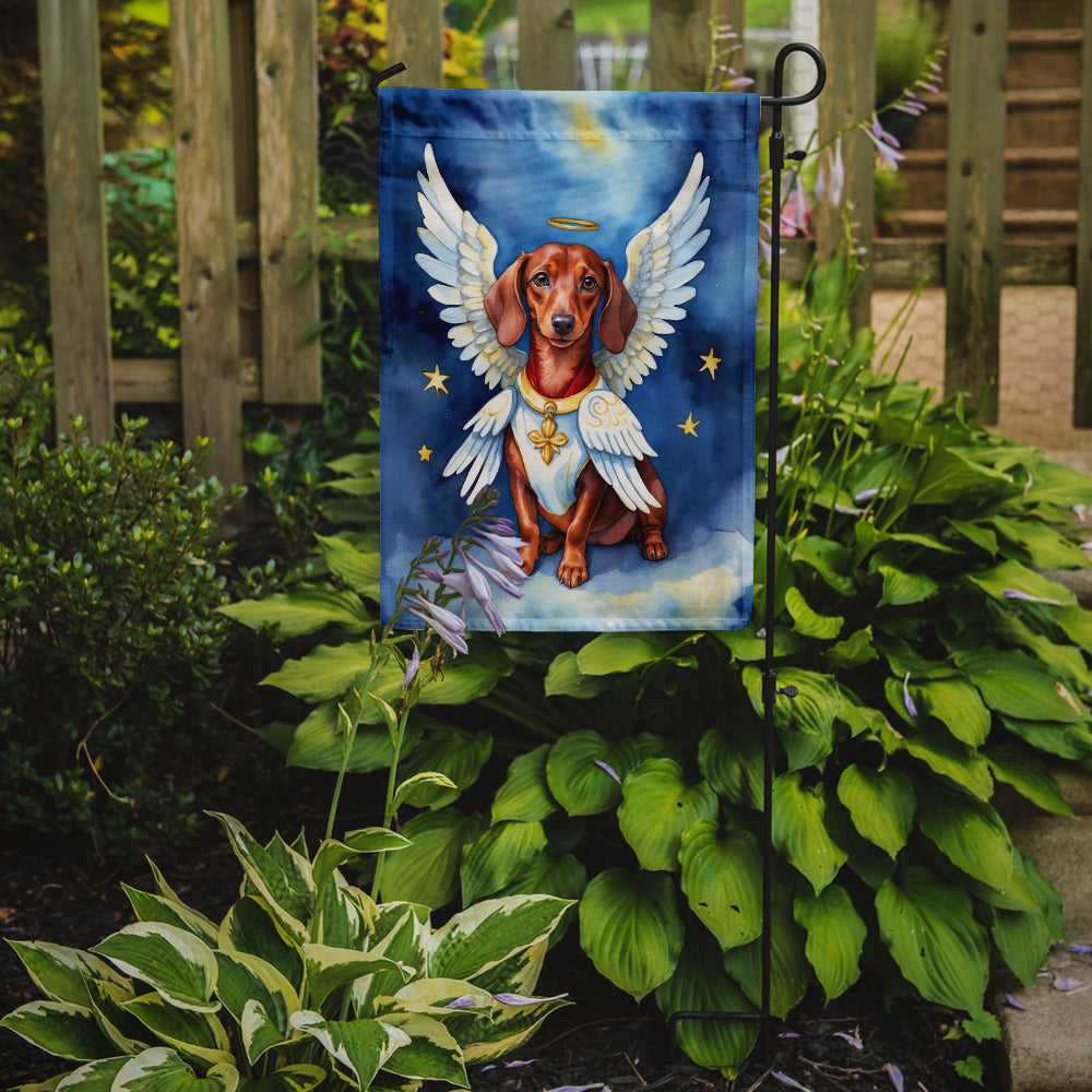 Dachshund My Angel Garden Flag – Memorial or Christmas Dog Angel Decor DAC6988GF