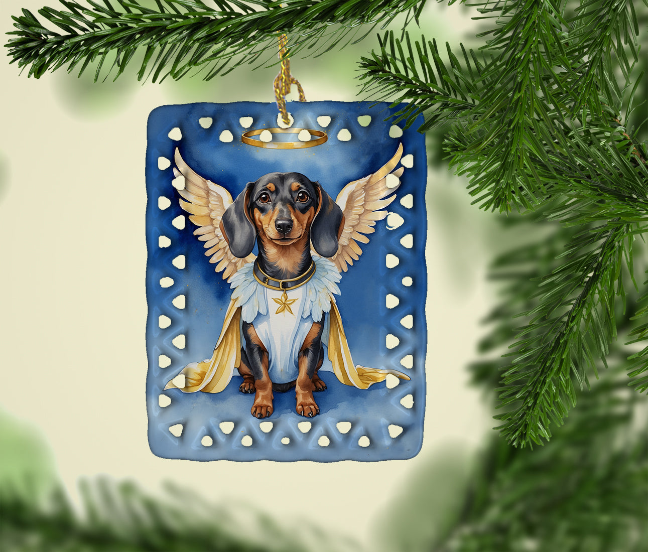 Dachshund My Angel Porcelain Ornament