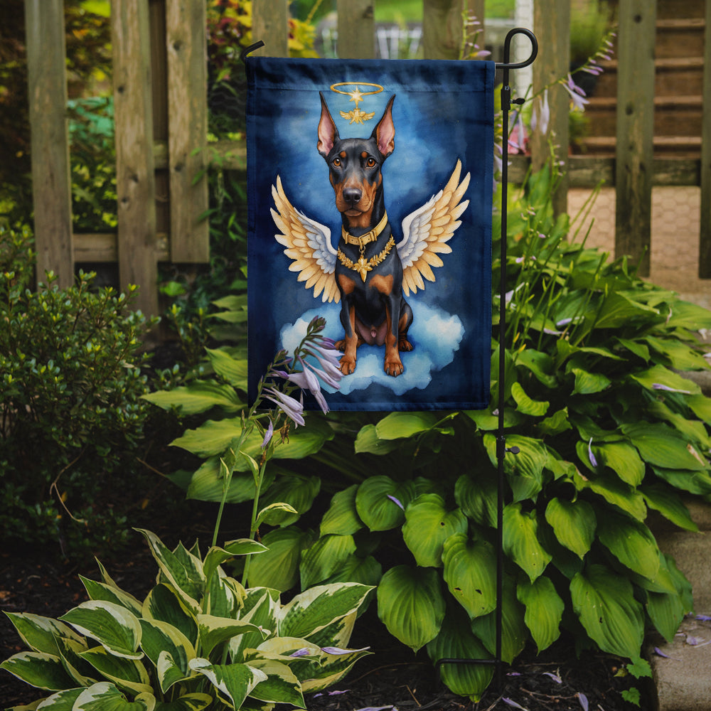 Doberman Pinscher My Angel Garden Flag – Memorial or Christmas Dog Angel Decor