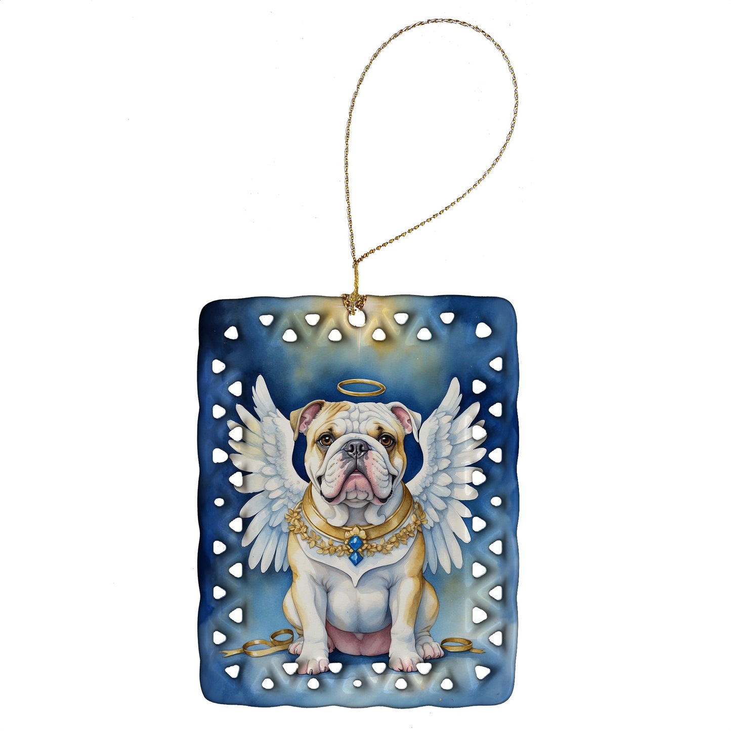 English Bulldog My Angel Porcelain Ornament