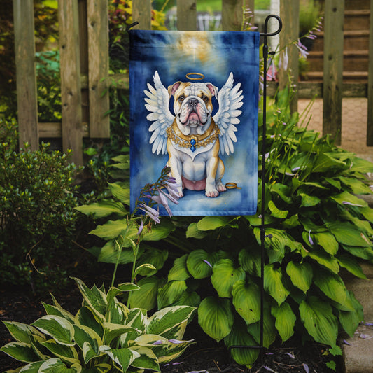 English Bulldog My Angel Garden Flag – Memorial or Christmas Dog Angel Decor