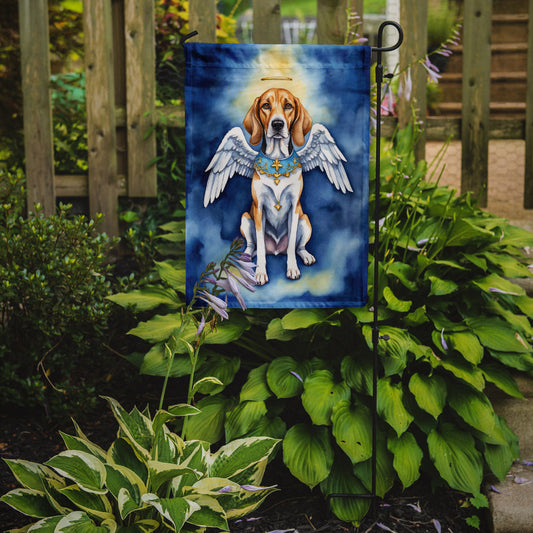 English Foxhound My Angel Garden Flag – Memorial or Christmas Dog Angel Decor