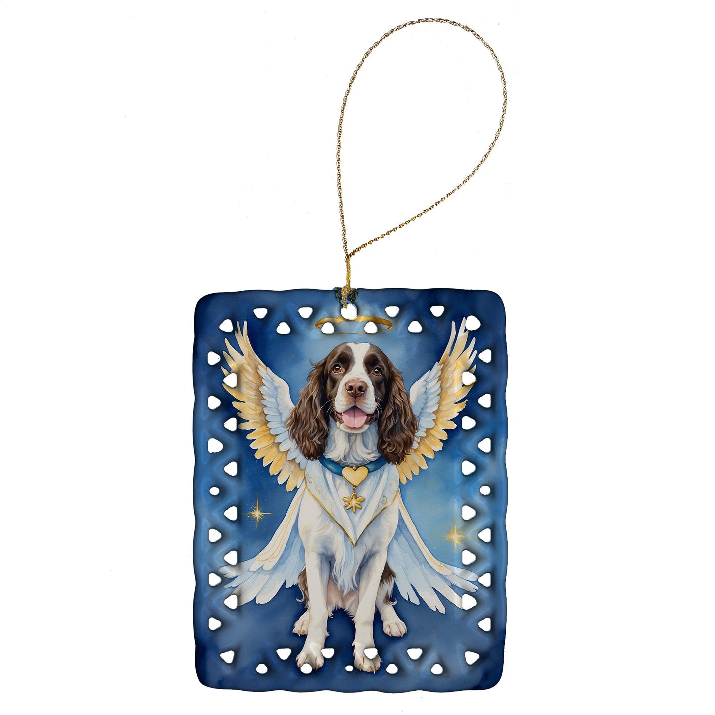 English Springer Spaniel My Angel Porcelain Ornament