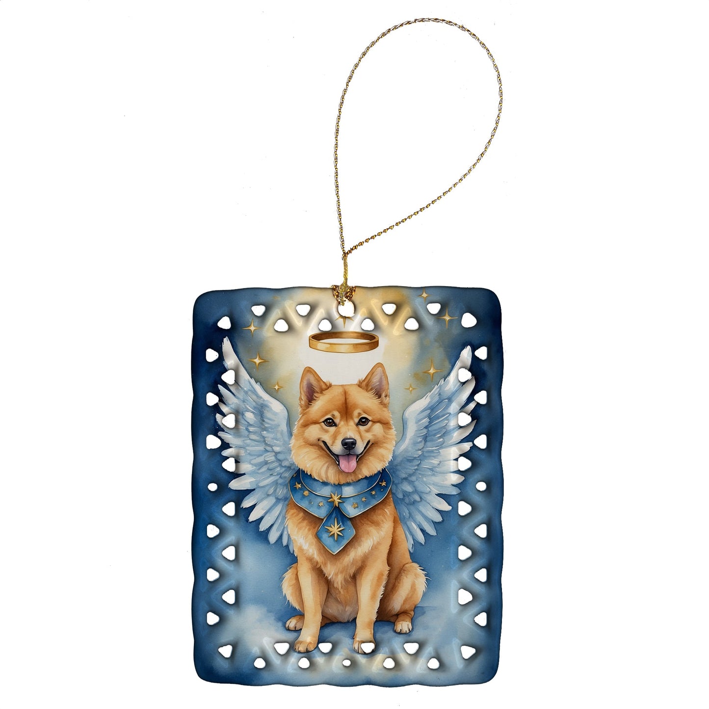 Finnish Spitz My Angel Porcelain Ornament