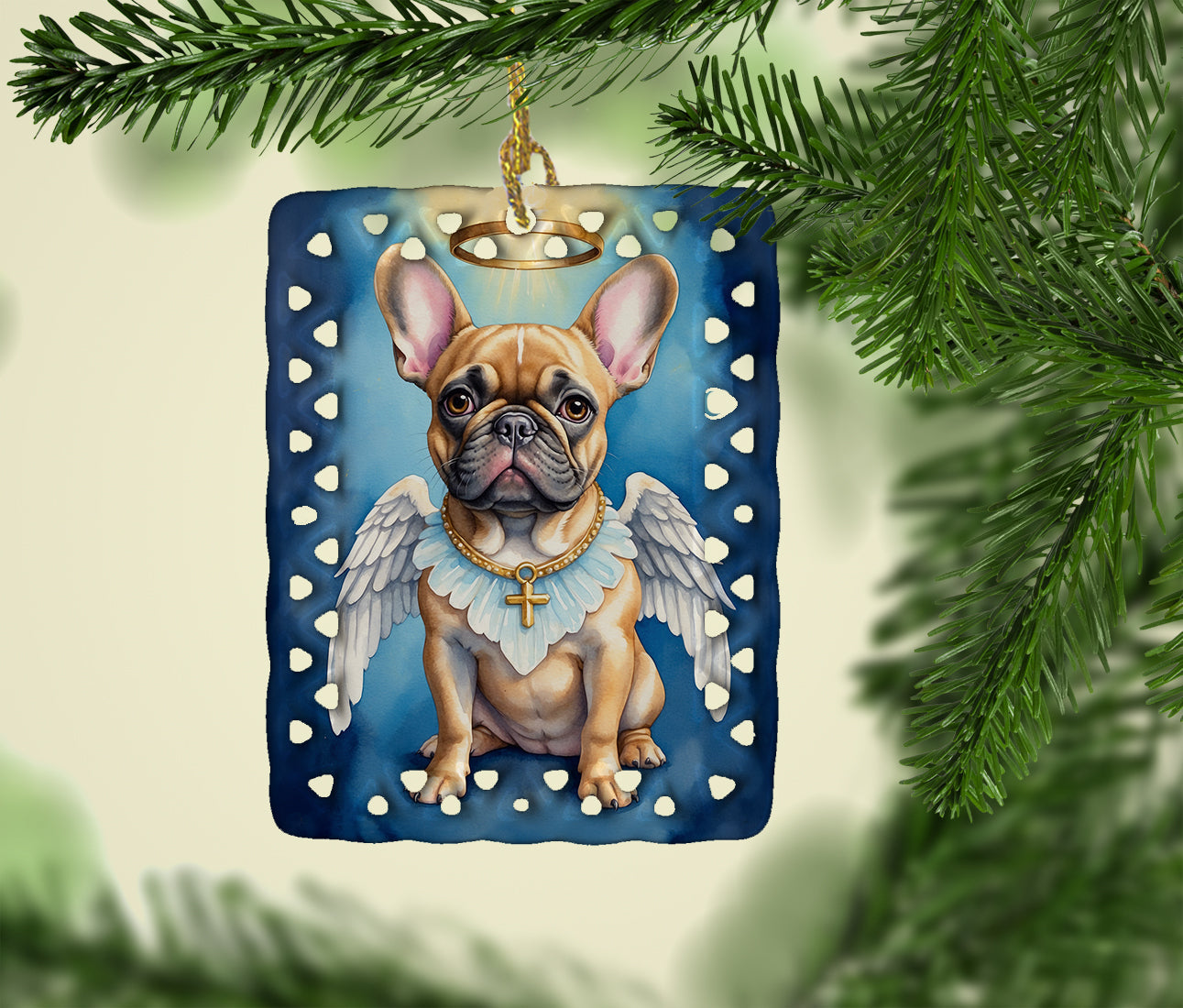 French Bulldog My Angel Porcelain Ornament