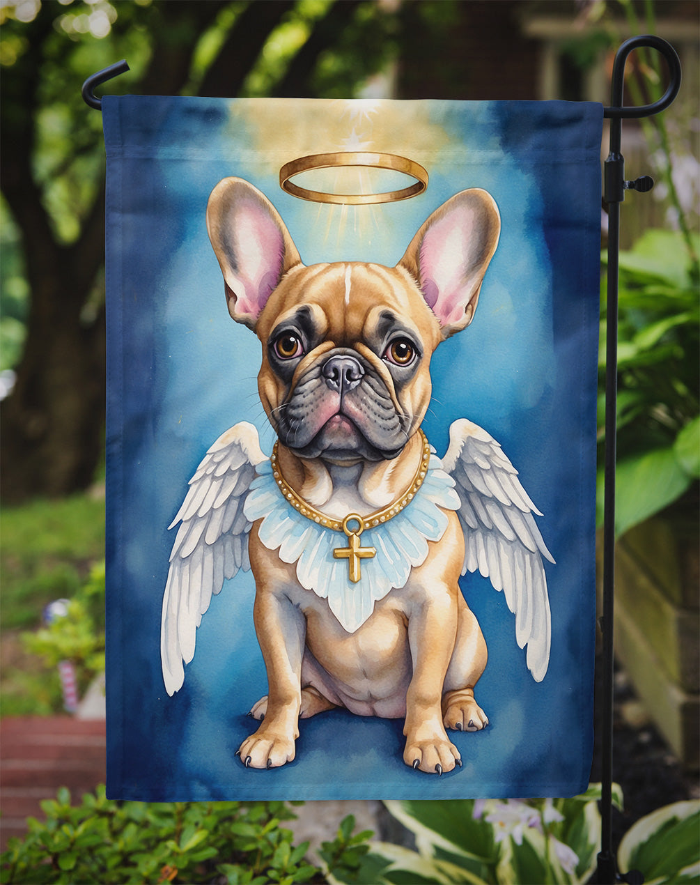 French Bulldog My Angel Garden Flag – Memorial or Christmas Dog Angel Decor