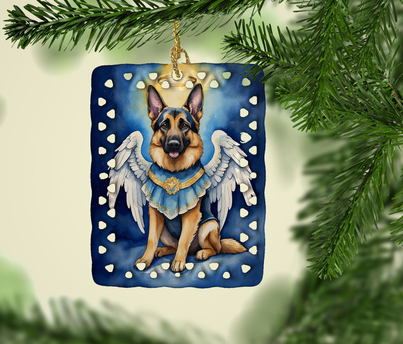German Shepherd My Angel Porcelain Ornament