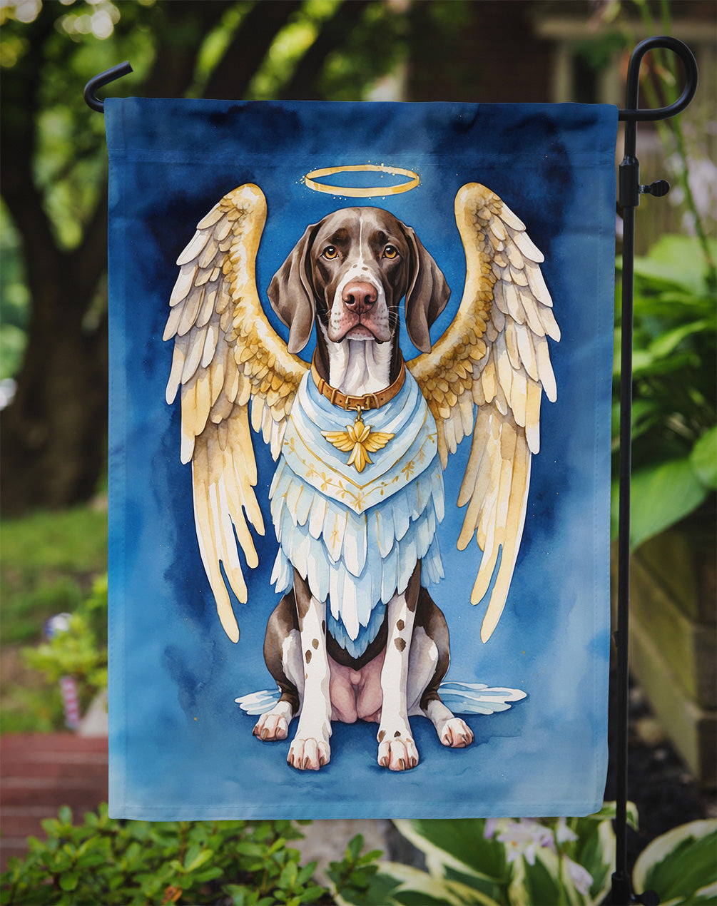 German Shorthaired Pointer My Angel Garden Flag – Memorial or Christmas Dog Angel Decor