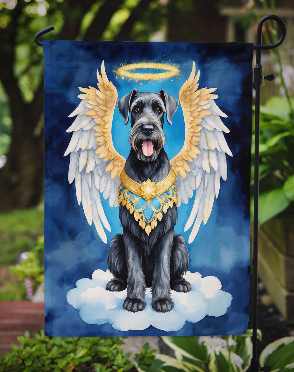 Giant Schnauzer My Angel Garden Flag – Memorial or Christmas Dog Angel Decor