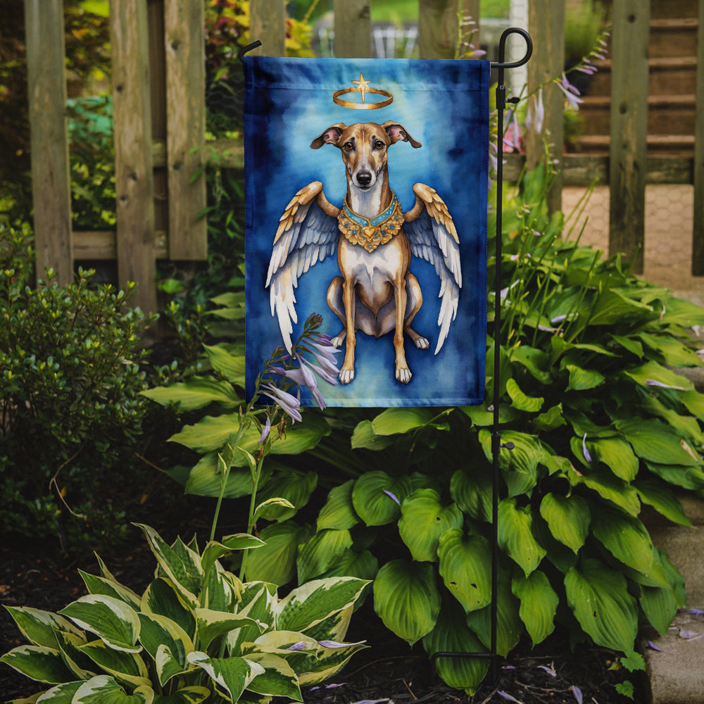 Greyhound My Angel Garden Flag – Memorial or Christmas Dog Angel Decor