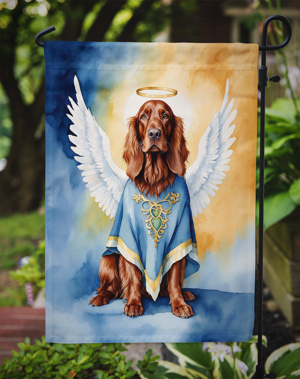 Irish Setter My Angel Garden Flag – Memorial or Christmas Dog Angel Decor
