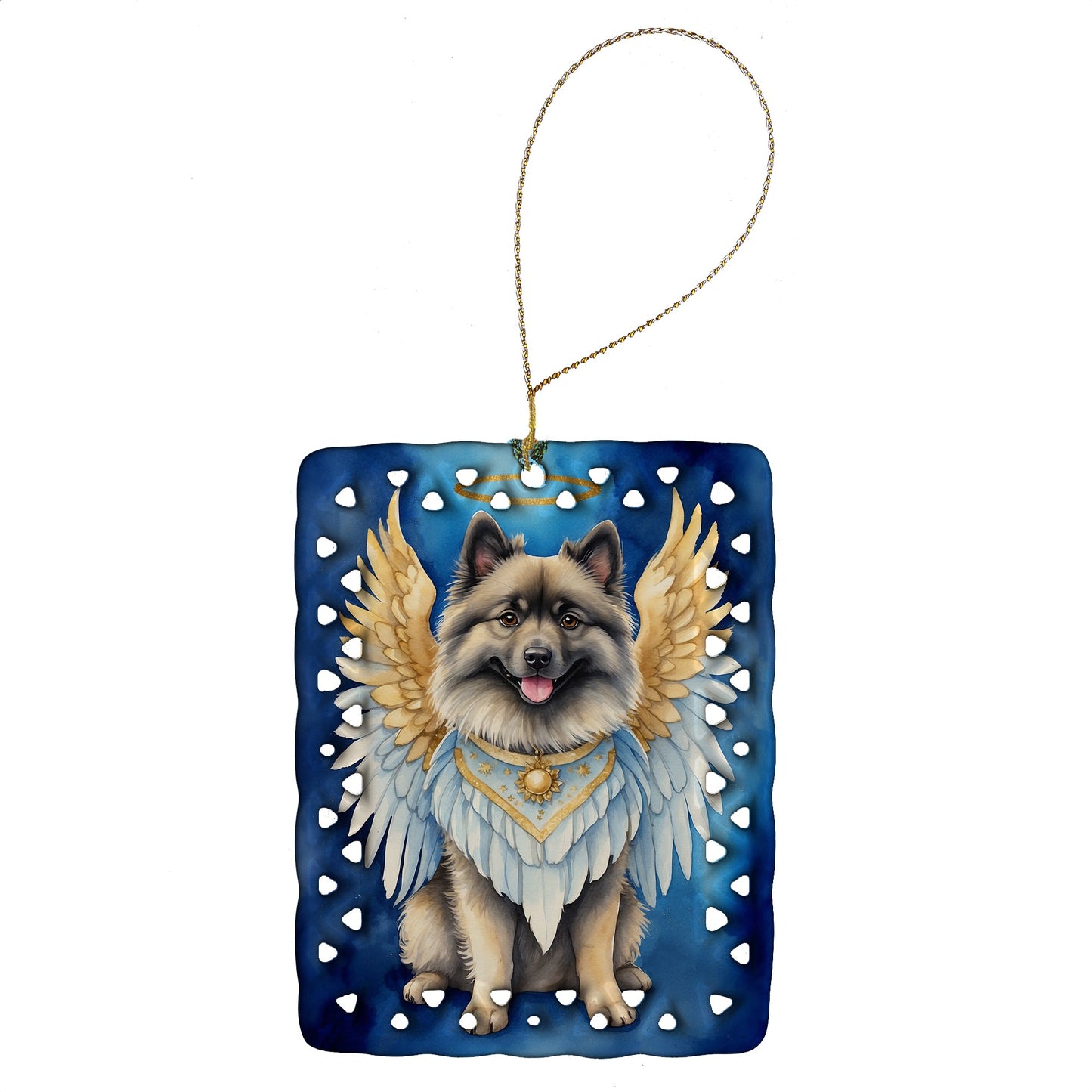 Keeshond My Angel Porcelain Ornament