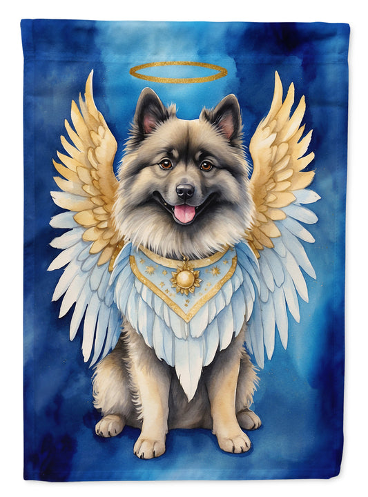 Keeshond My Angel Garden Flag – Memorial or Christmas Dog Angel Decor
