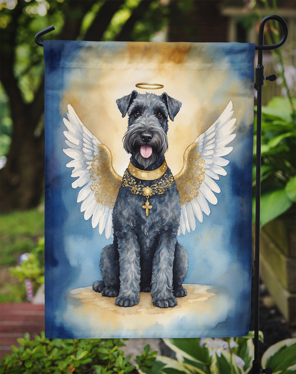 Kerry Blue Terrier My Angel Garden Flag – Memorial or Christmas Dog Angel Decor