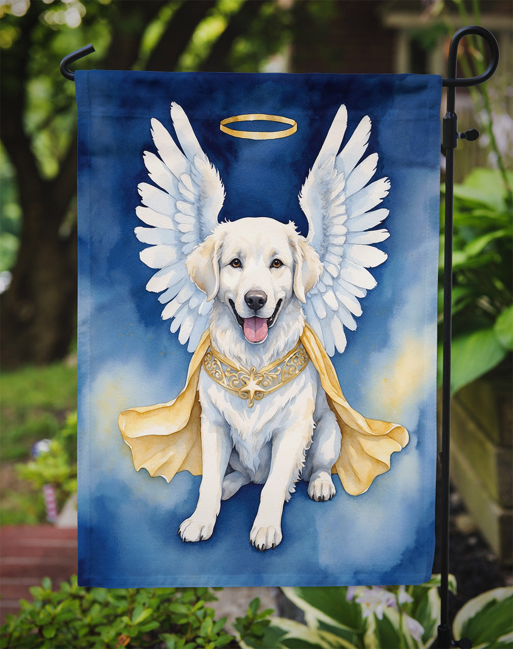 Kuvasz My Angel Garden Flag – Memorial or Christmas Dog Angel Decor