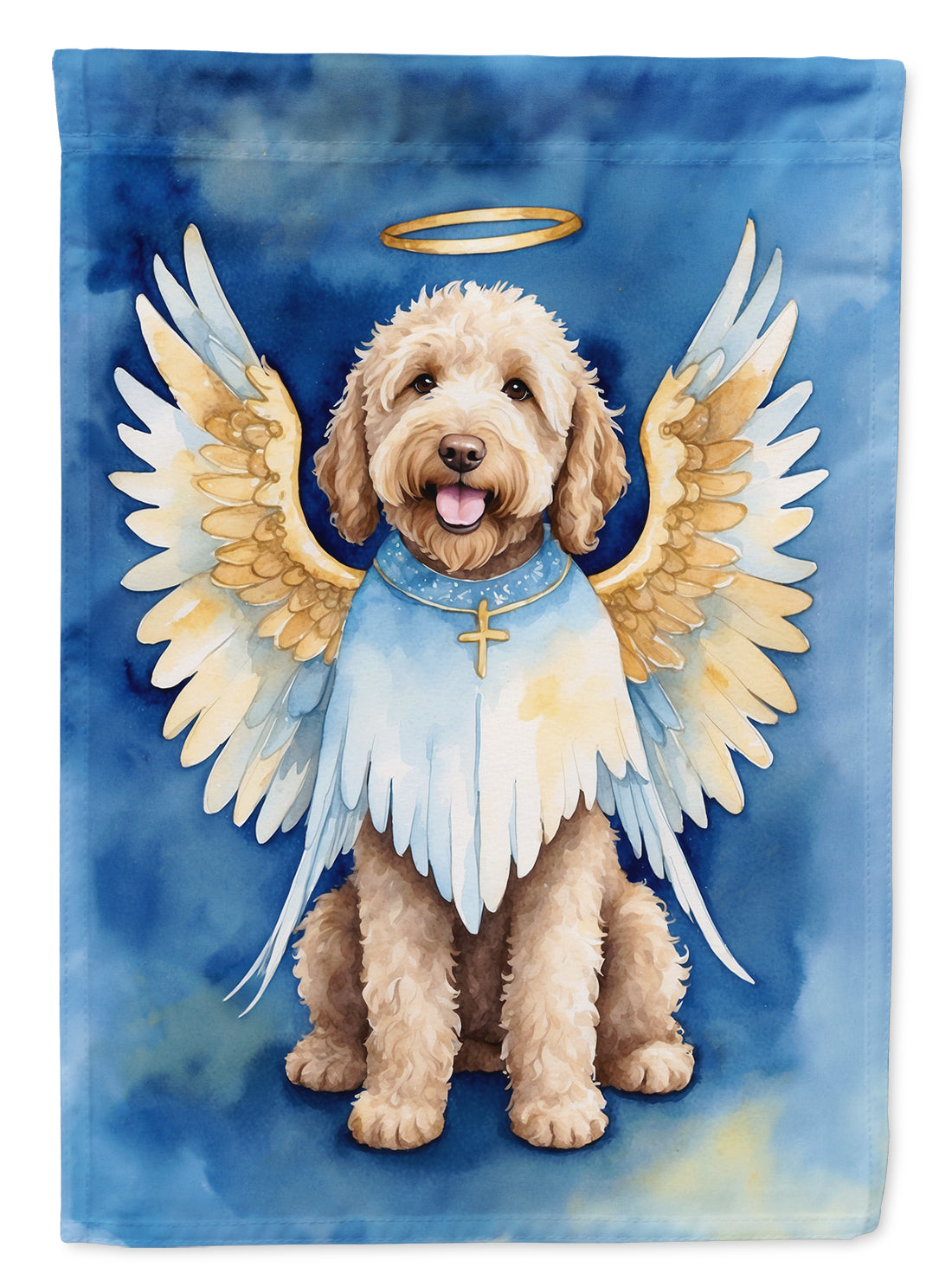 Labradoodle My Angel Garden Flag – Memorial or Christmas Dog Angel Decor