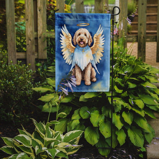 Labradoodle My Angel Garden Flag – Memorial or Christmas Dog Angel Decor