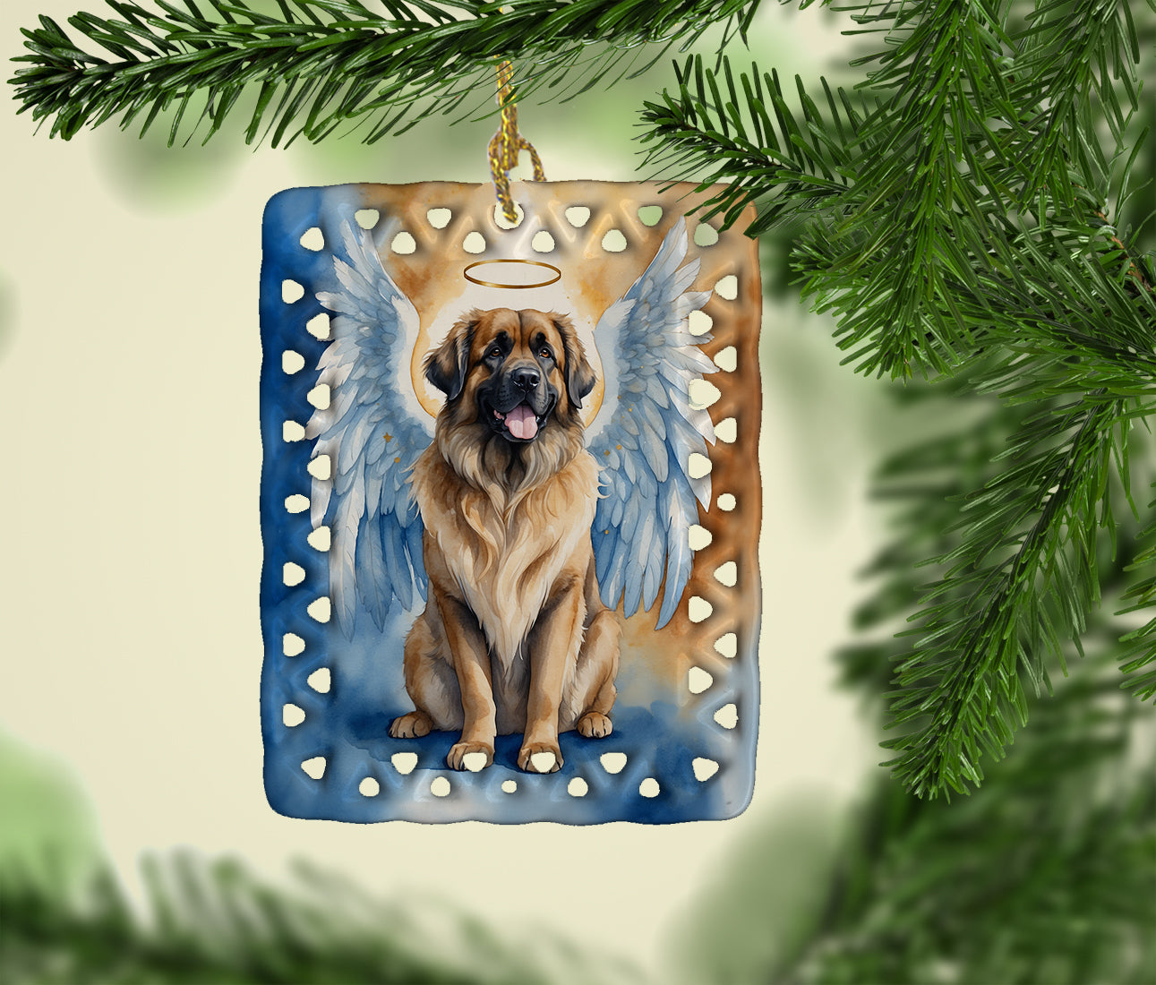 Leonberger My Angel Porcelain Ornament