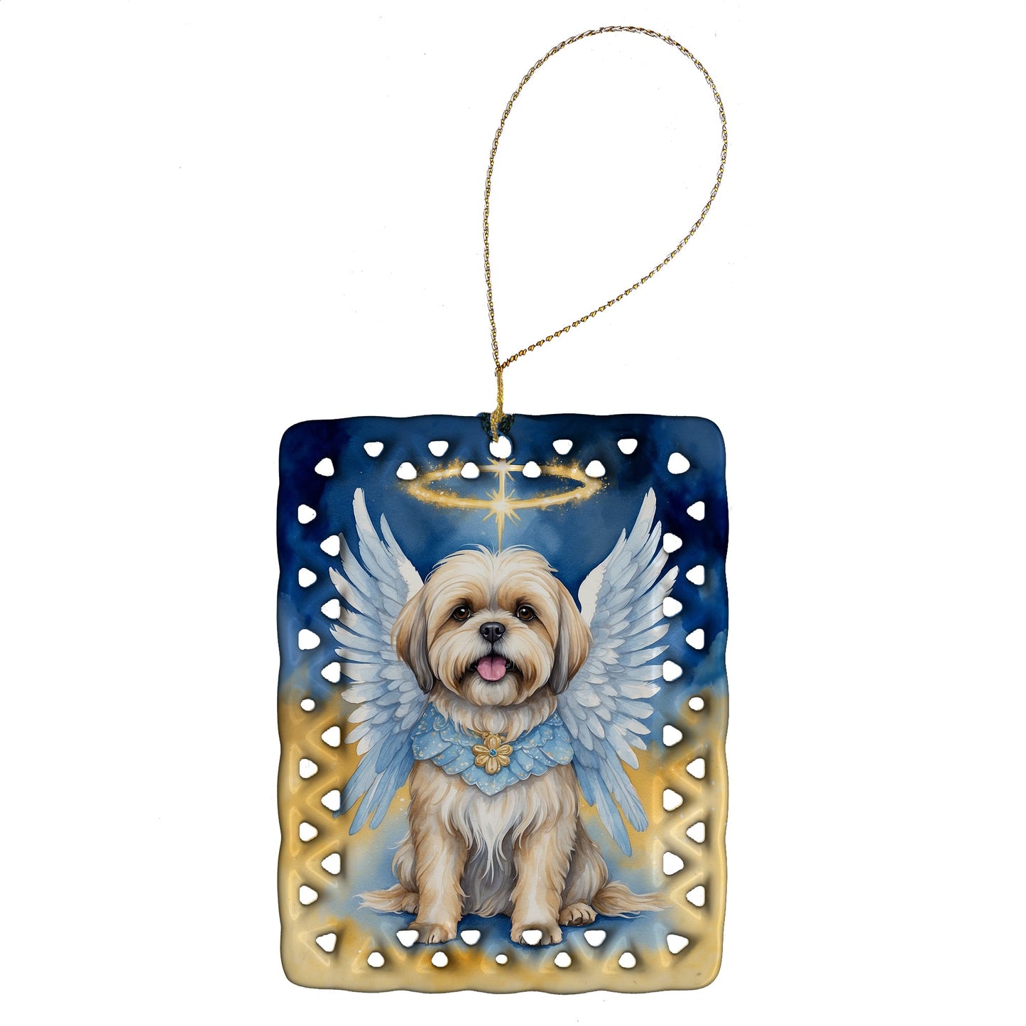 Lhasa Apso My Angel Porcelain Ornament
