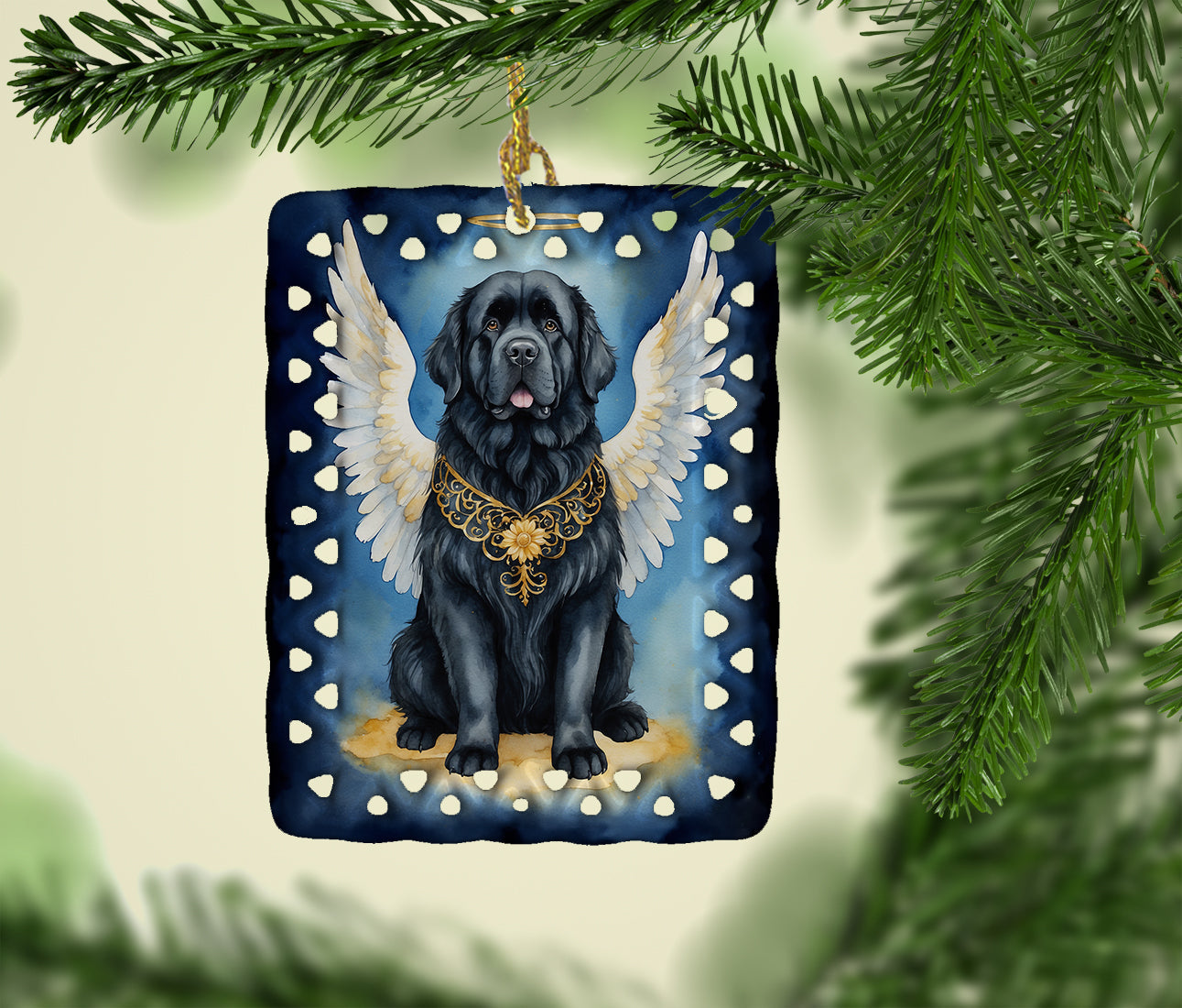 Newfoundland My Angel Porcelain Ornament