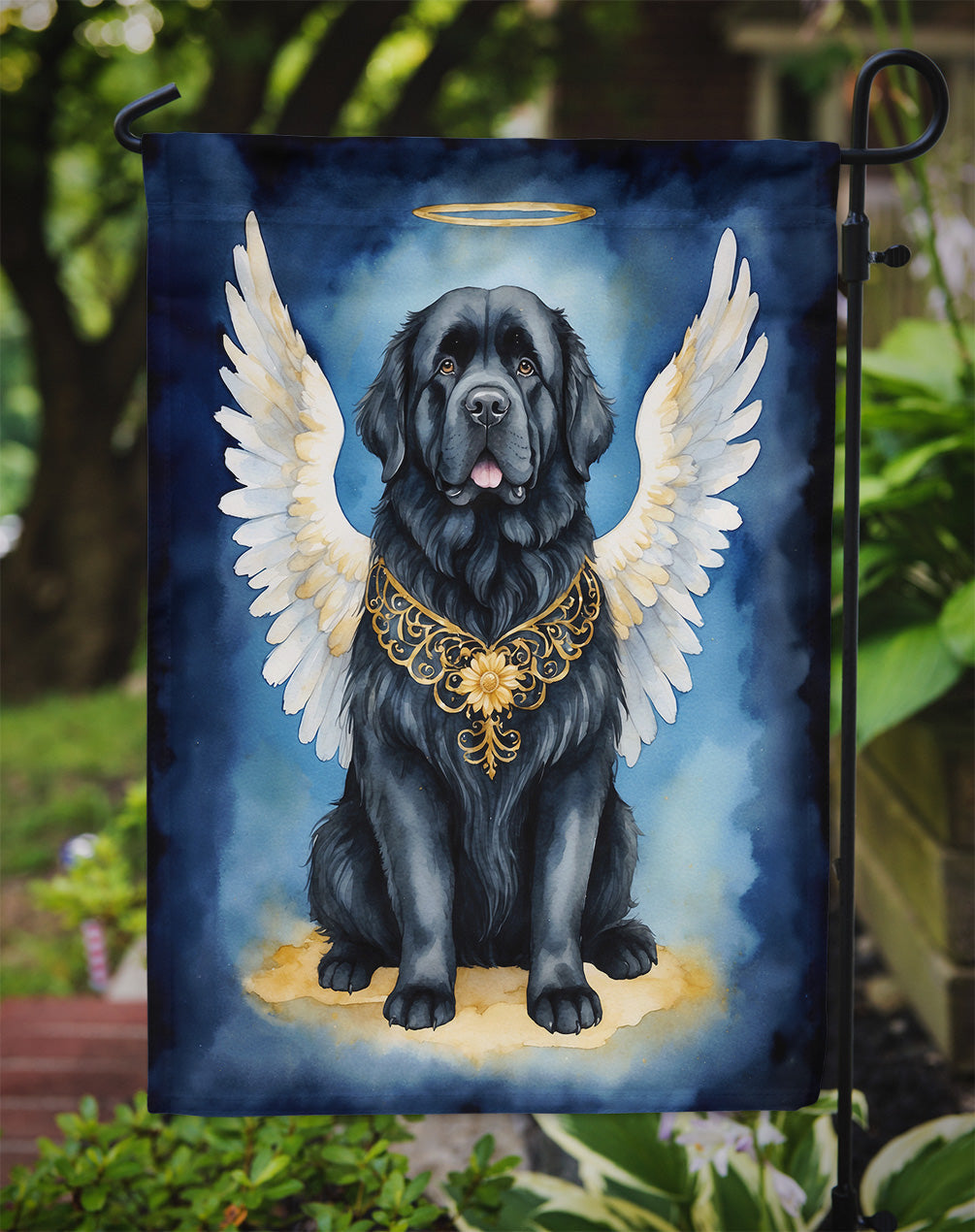Newfoundland My Angel Garden Flag – Memorial or Christmas Dog Angel Decor