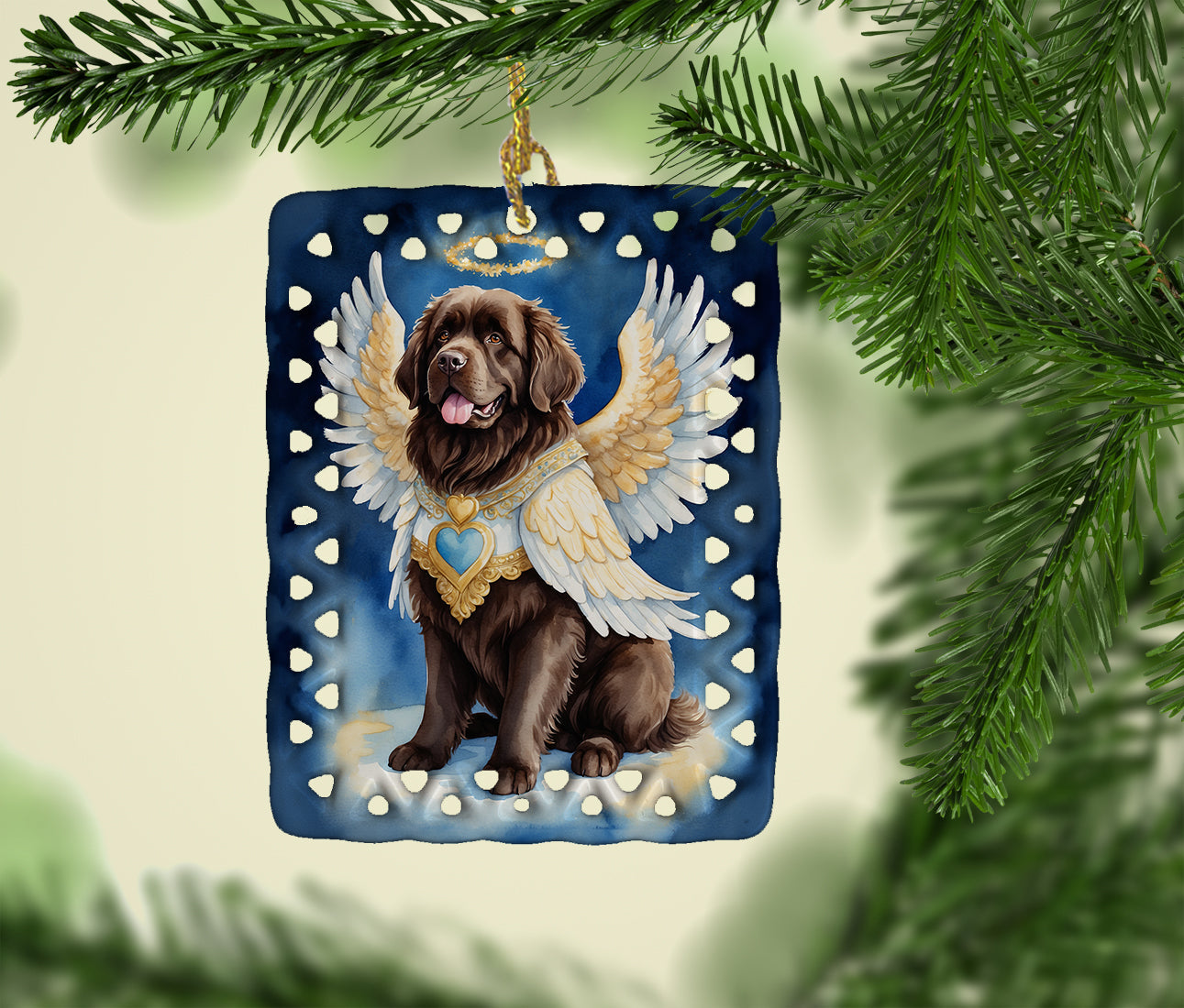 Newfoundland My Angel Porcelain Ornament