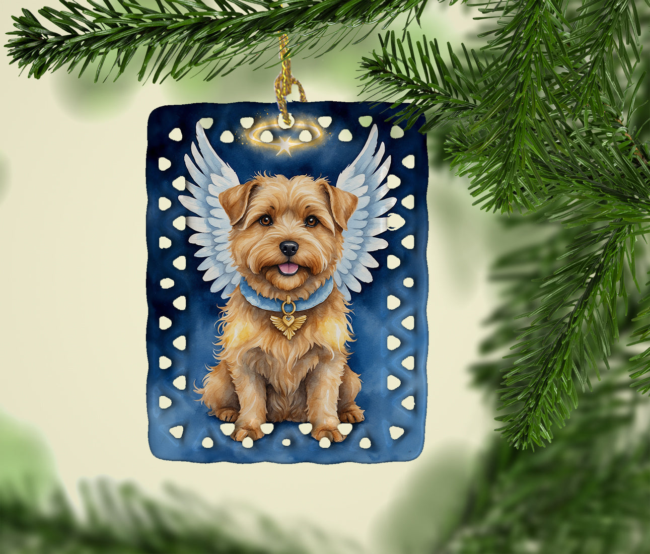 Norfolk Terrier My Angel Porcelain Ornament