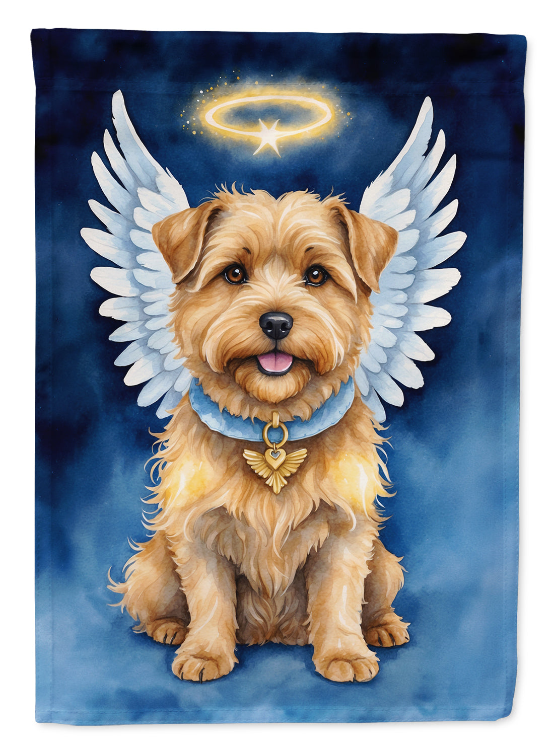 Norfolk Terrier My Angel Garden Flag – Memorial or Christmas Dog Angel Decor