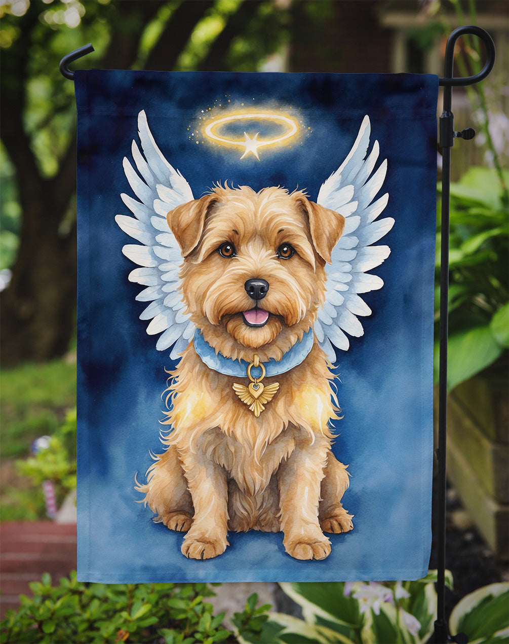 Norfolk Terrier My Angel Garden Flag – Memorial or Christmas Dog Angel Decor