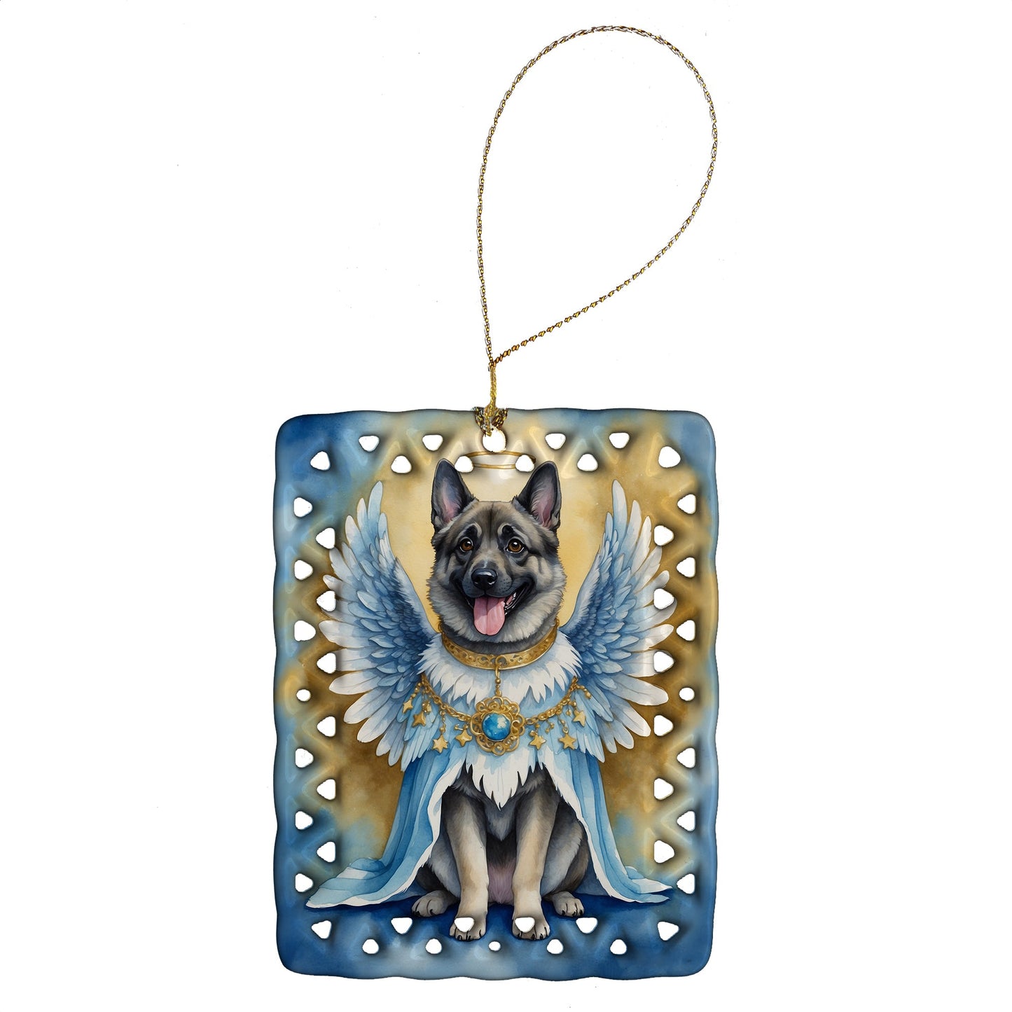Norwegian Elkhound My Angel Porcelain Ornament