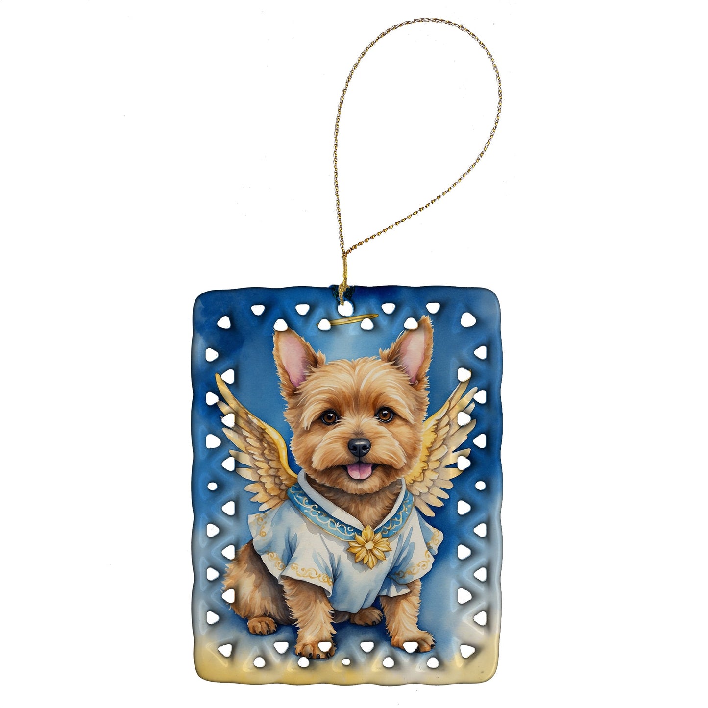 Norwich Terrier My Angel Porcelain Ornament
