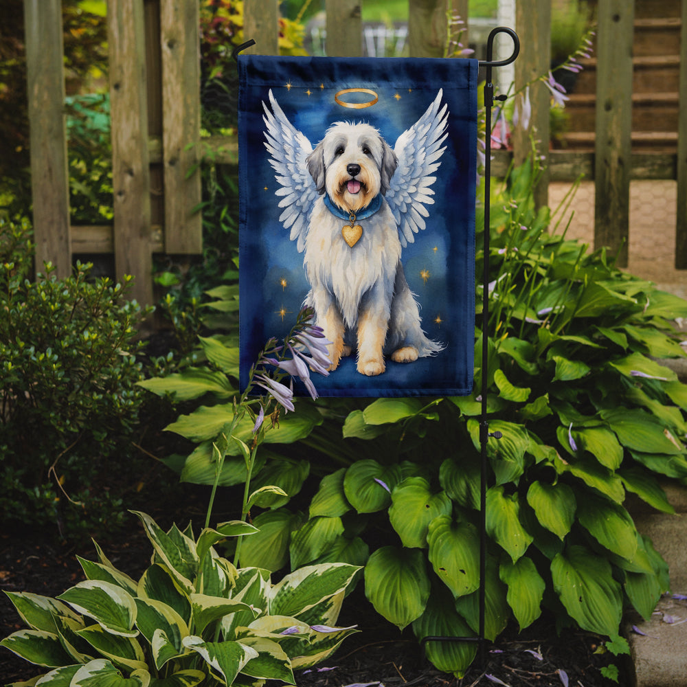 Old English Sheepdog My Angel Garden Flag – Memorial or Christmas Dog Angel Decor
