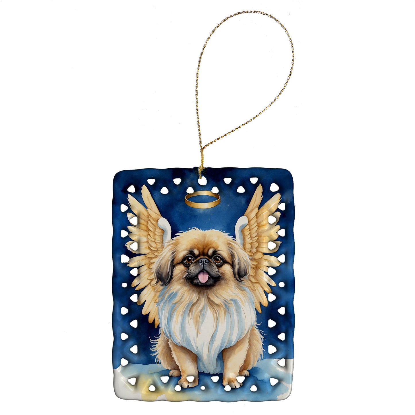 Pekingese My Angel Porcelain Ornament