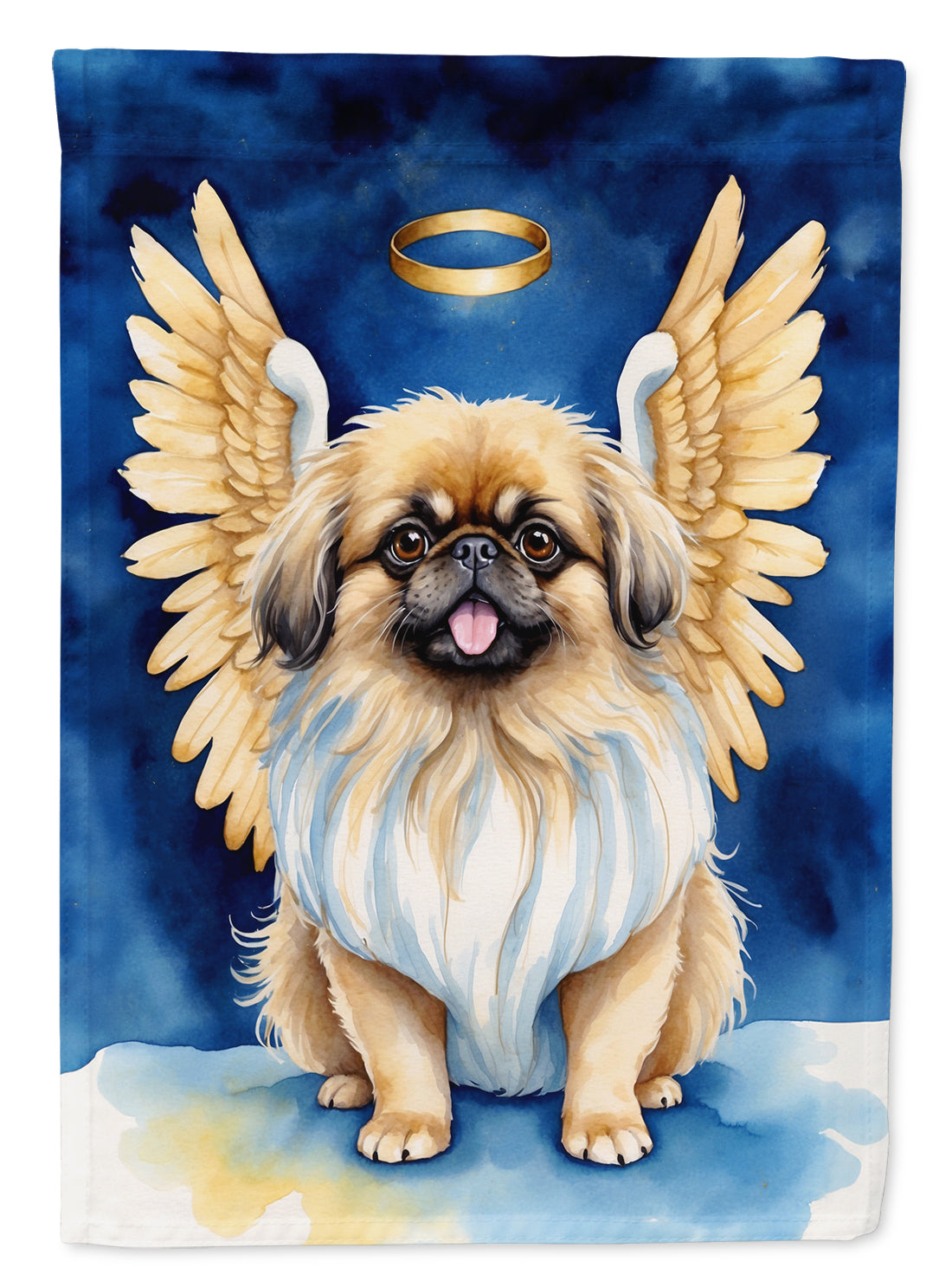 Pekingese My Angel Garden Flag – Memorial or Christmas Dog Angel Decor