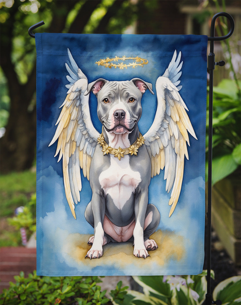 Pit Bull Terrier My Angel Garden Flag – Memorial or Christmas Dog Angel Decor