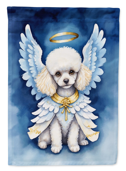 White Poodle My Angel House Flag