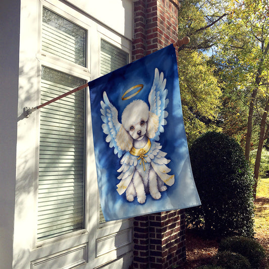 White Poodle My Angel House Flag