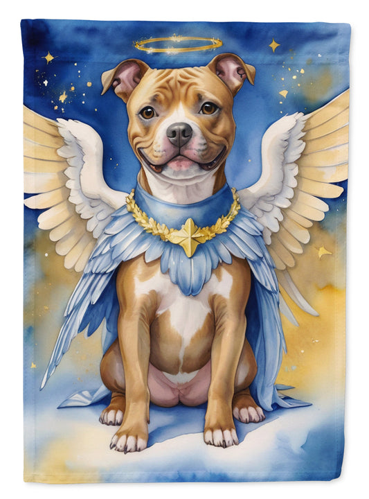 Staffordshire Bull Terrier My Angel Garden Flag – Memorial or Christmas Dog Angel Decor