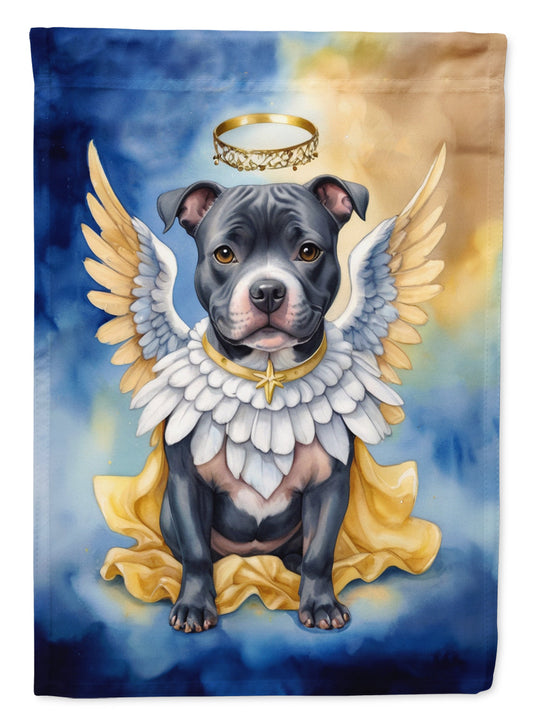 Staffordshire Bull Terrier My Angel Garden Flag – Memorial or Christmas Dog Angel Decor