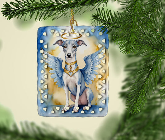 Whippet My Angel Porcelain Ornament