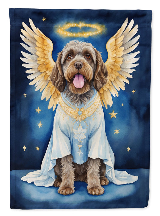 Wirehaired Pointing Griffon My Angel Garden Flag – Memorial or Christmas Dog Angel Decor